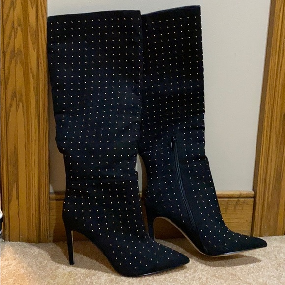 Gold Dot Detail Mid Calf Boots | Poshmark